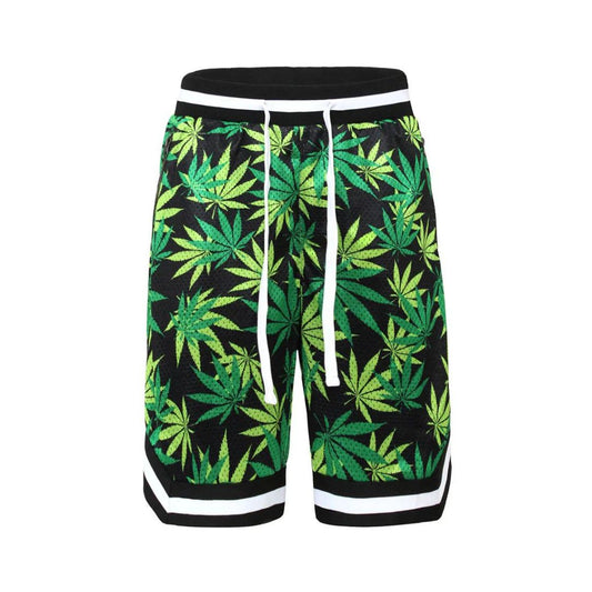 VICTORIOUS Air Mesh Leaf Basketball Shorts