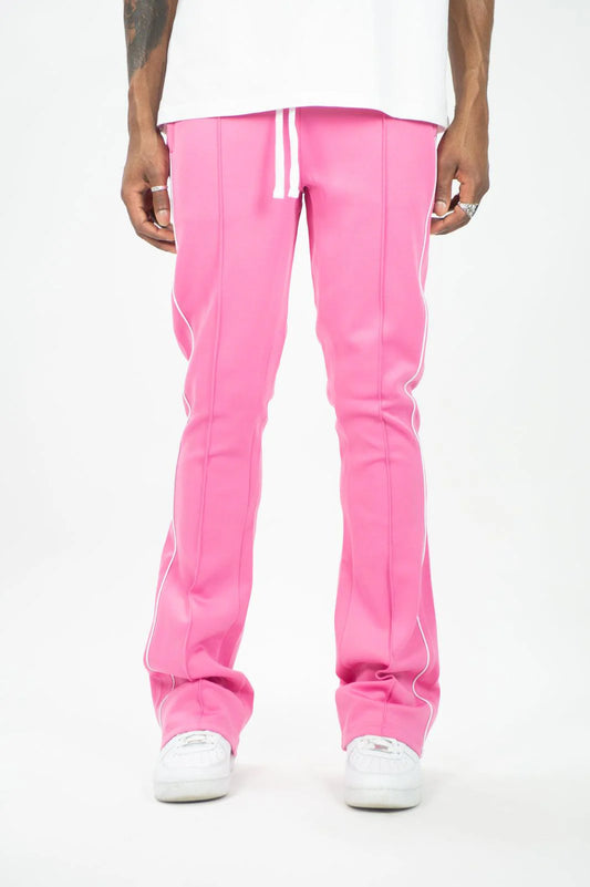 Rebel Minds Stacked Striped Track Pants Pink