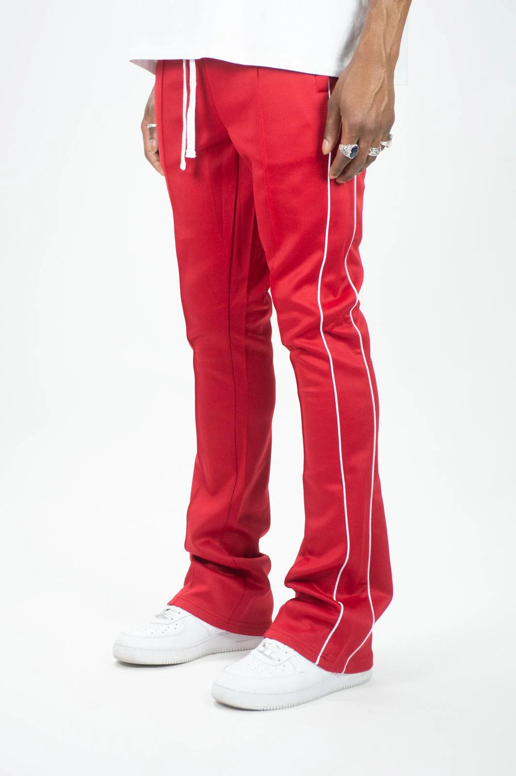 Rebel Minds Stacked Striped Track Pants Red