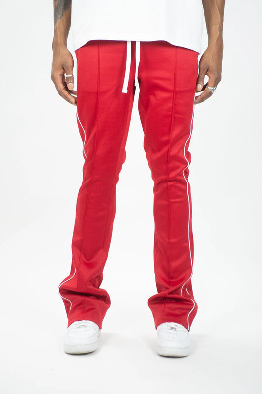 Rebel Minds Stacked Striped Track Pants Red